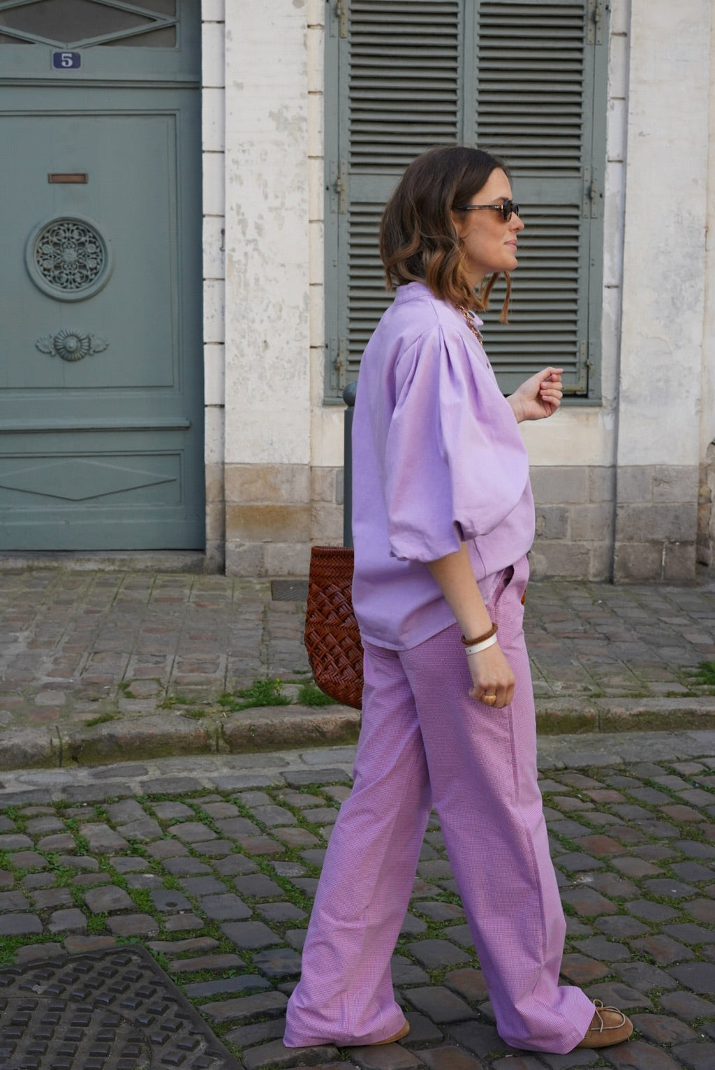 Pantalón Arthur Vichy Malva/Rosa