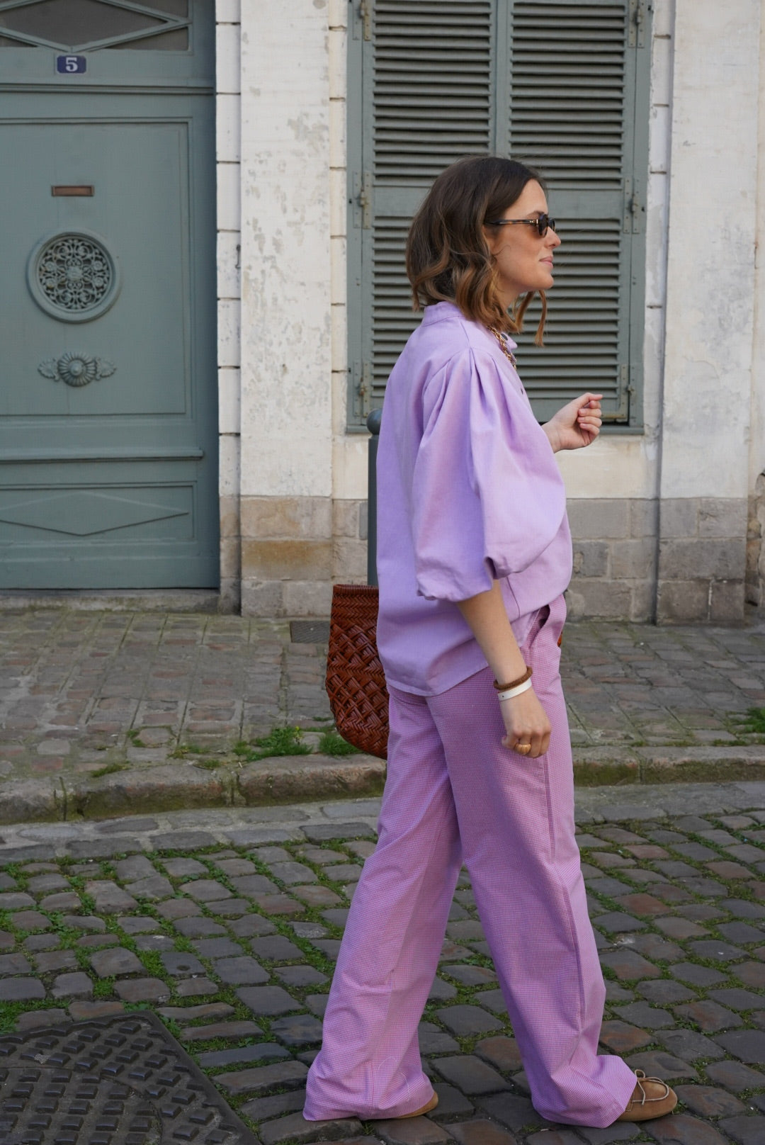 Pantalón Arthur Vichy Malva/Rosa