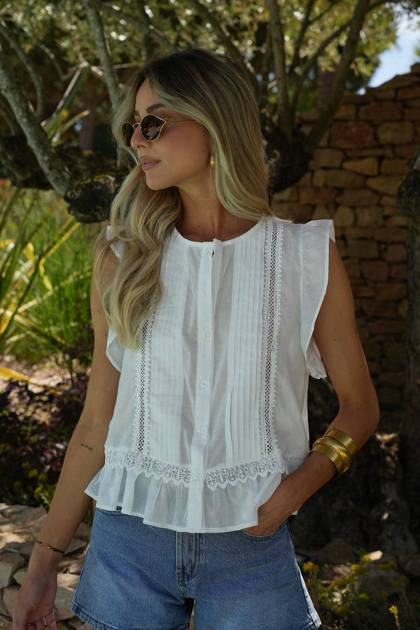 Ayem Embroidered Blouse - White