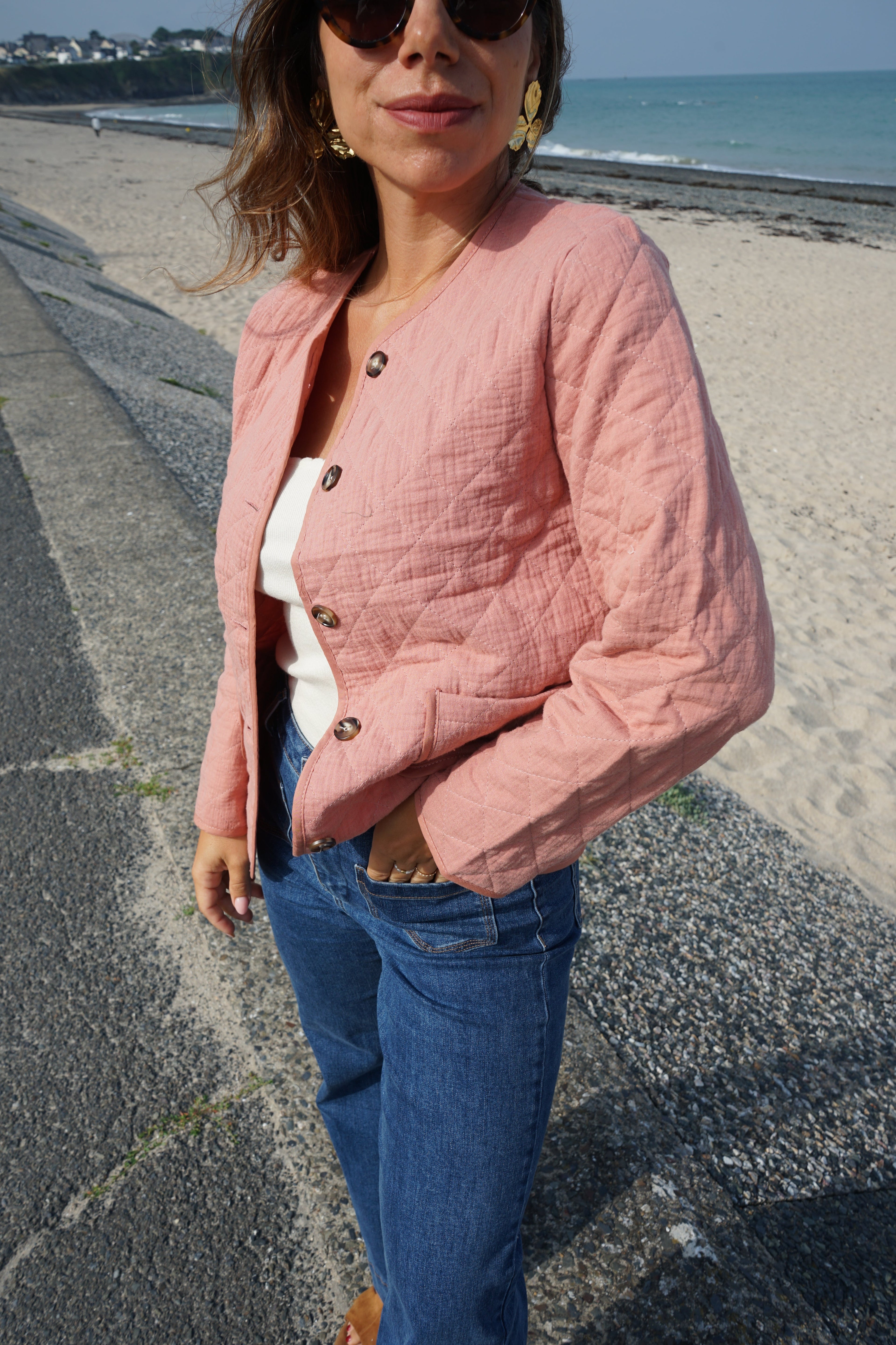 Veste Matelassée Rose