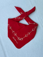 Céline Scarf – Red Chain Patterns