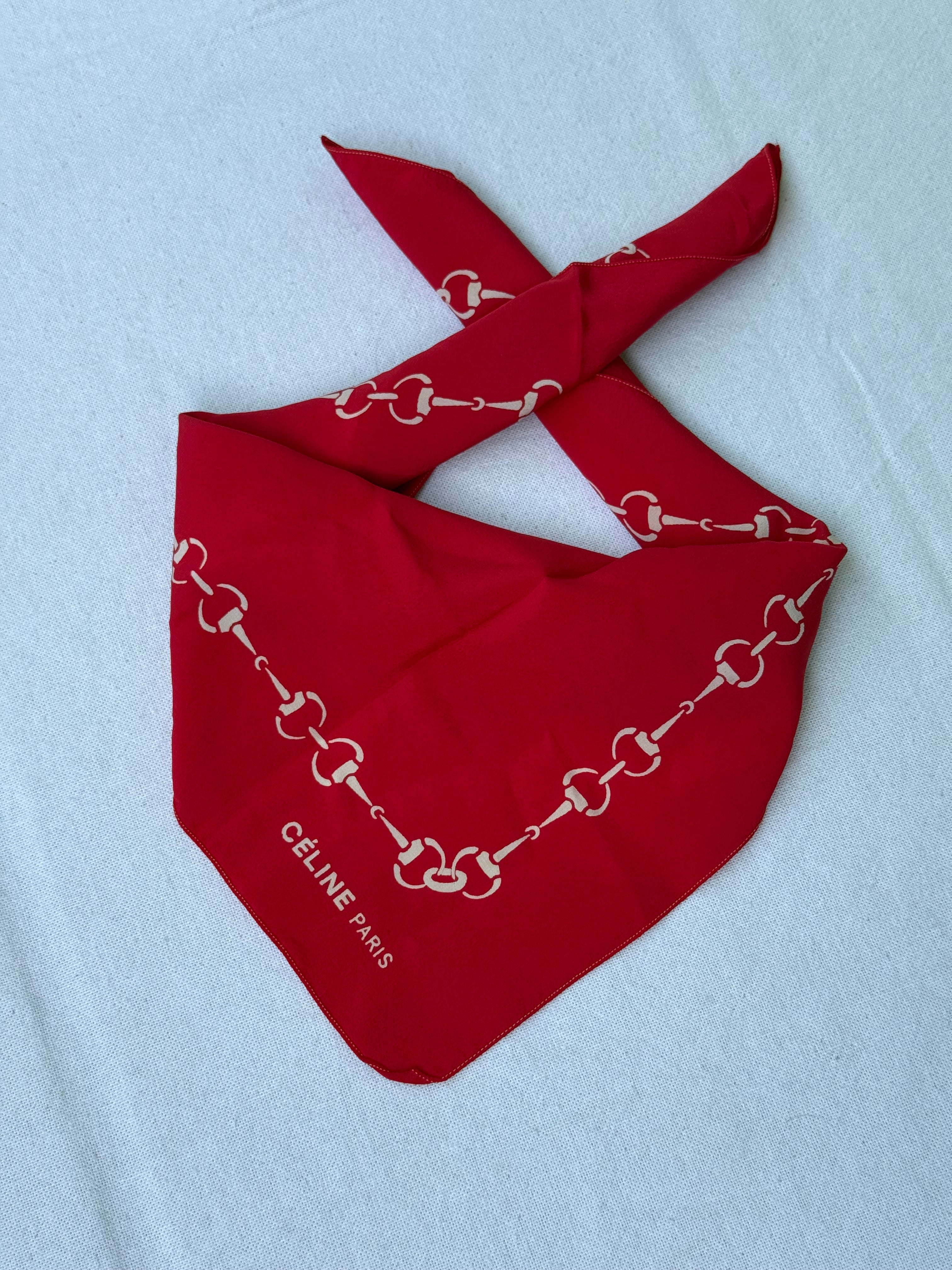 Céline Scarf – Red Chain Patterns