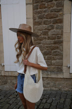 Bolso Texa Crochet - Crema
