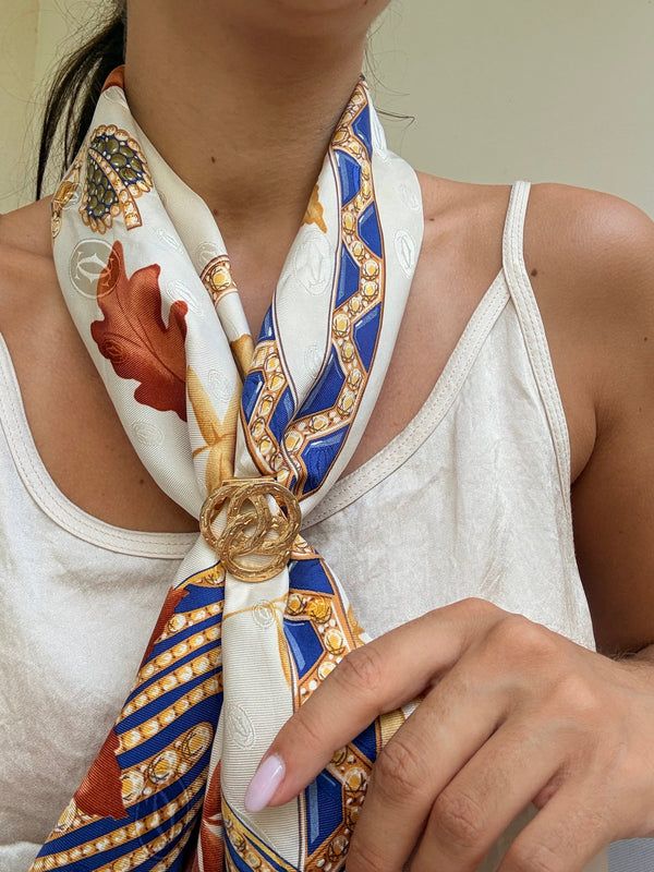 Vintage Scarf Ring - Triple Intertwined Gold Rings
