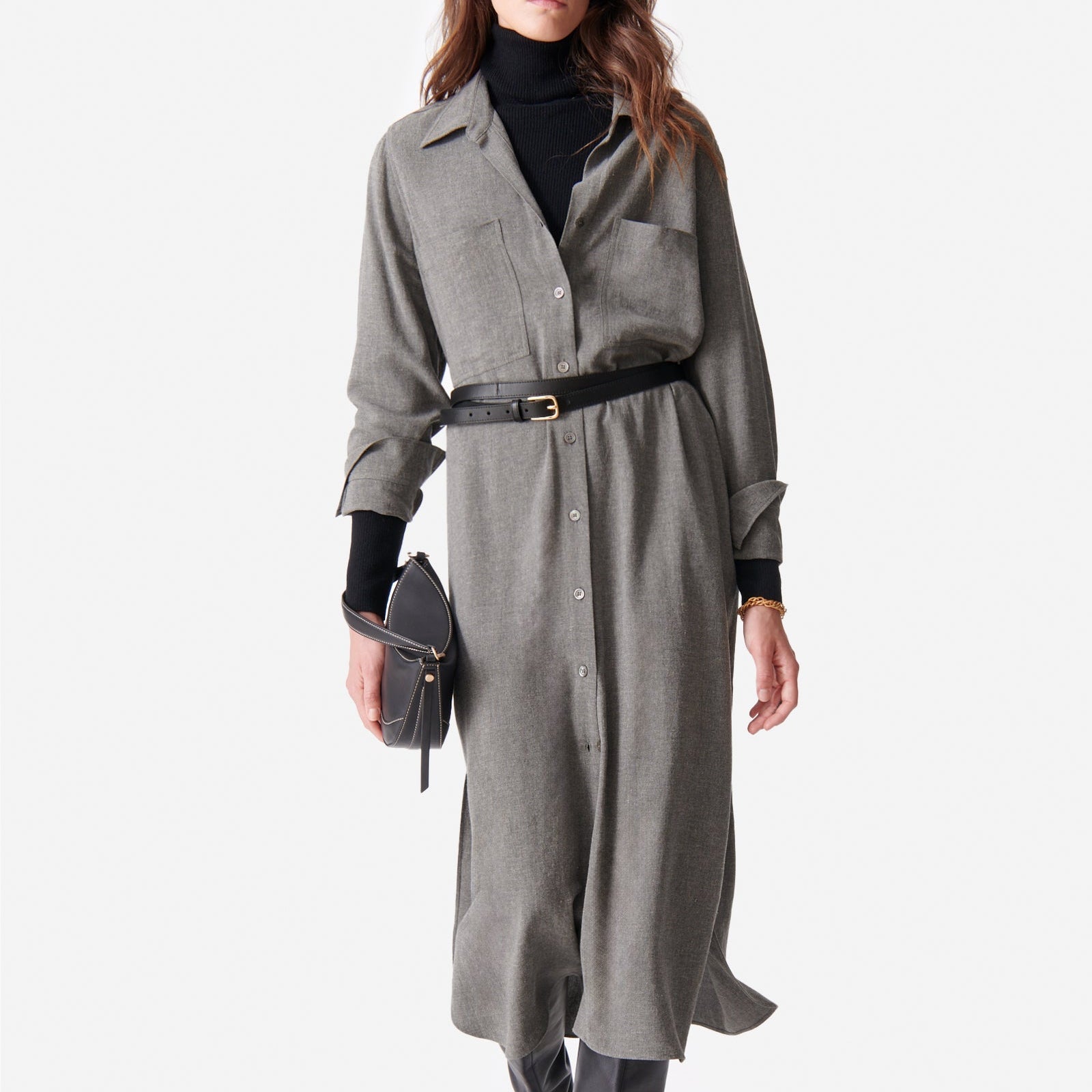 Vanessa Bruno - Vestido Doll - Gris Claro