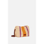 Raphia and Leather Drawstring Bag - Multicolour/Orange