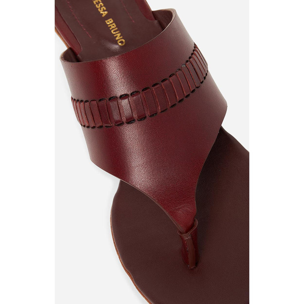 Vanessa Bruno - Mules Chanclas de Piel con Curtido Vegetal - Remolacha