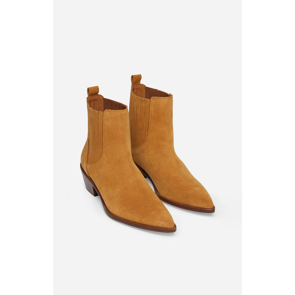 Vanessa Bruno - Botines Santiags de Ante - Biscuit