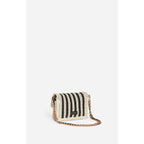Vanessa Bruno - Bolso Moon Pequeño de Cuero Trenzado - Negro & Blanco