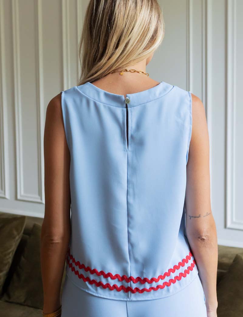 Himmelblaues Top Cesar