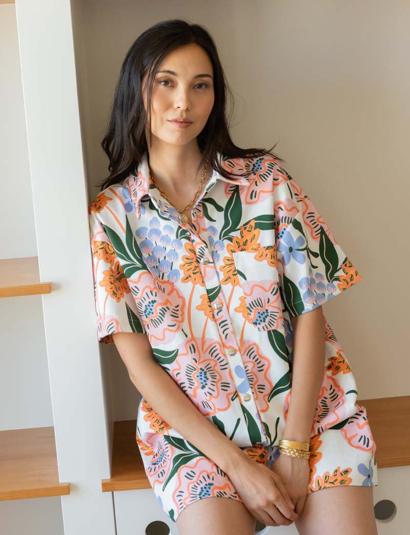 Vit blommig playsuit Laga