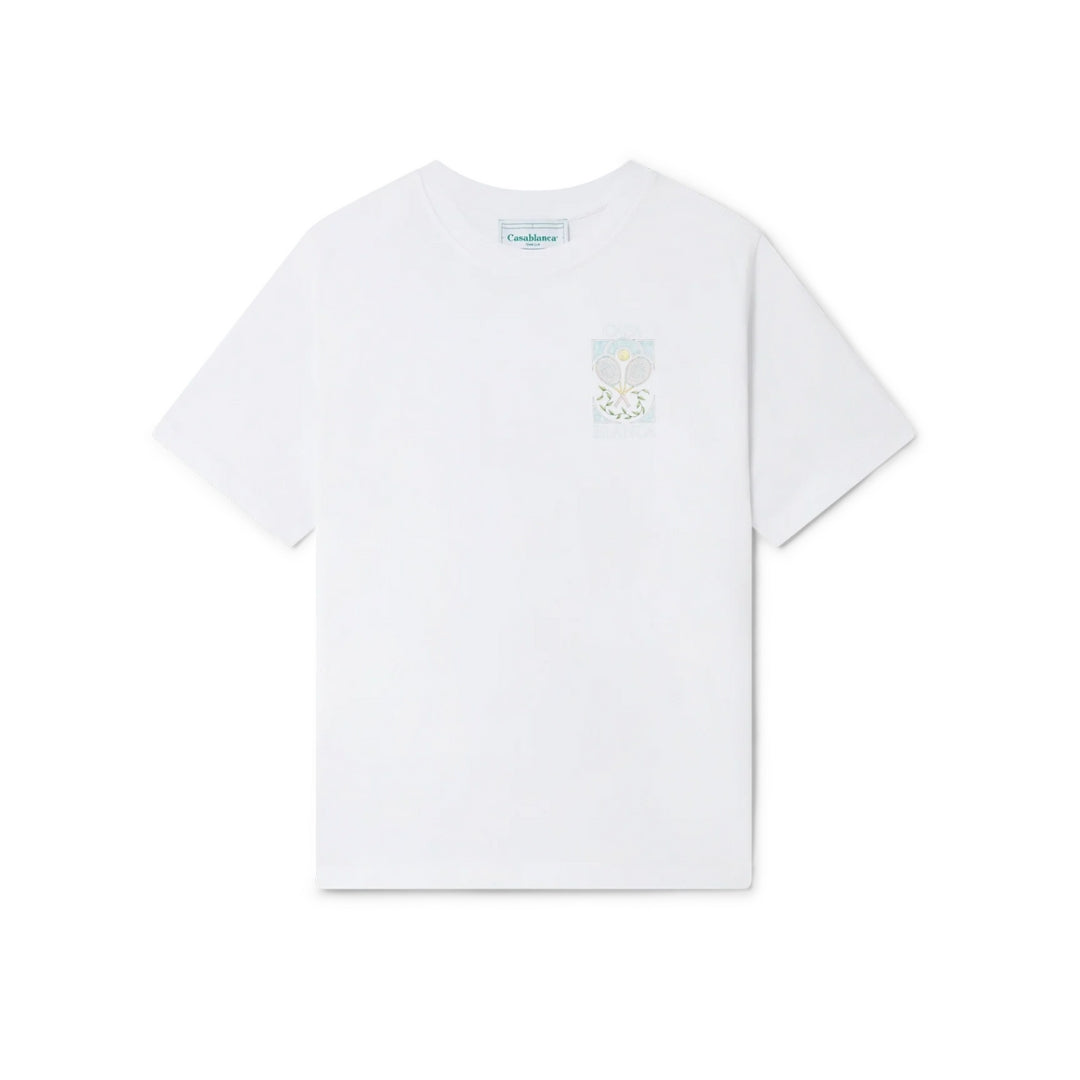 Casablanca - T-Shirt Tennis Pastel - Blanc
