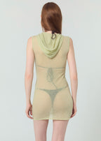 Robe Tricot à Capuche - Citron Vert