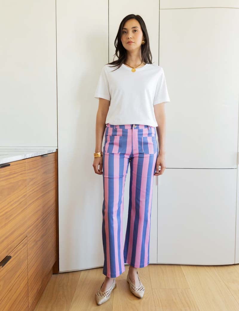 Rosa- och blårandiga jeans Aldo