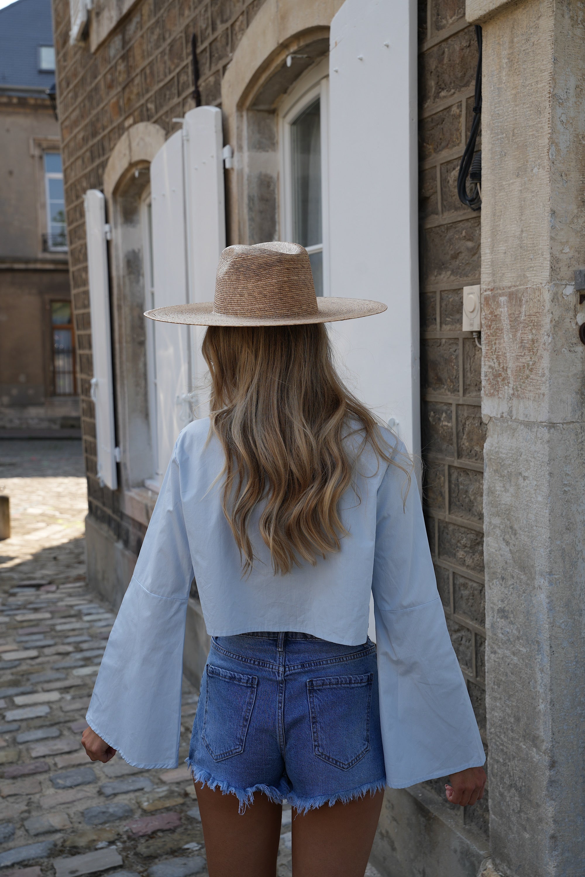 Blouse Courte Cally - Bleue