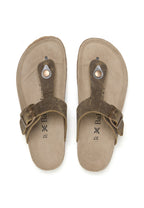 Sandalias caqui - Mujer