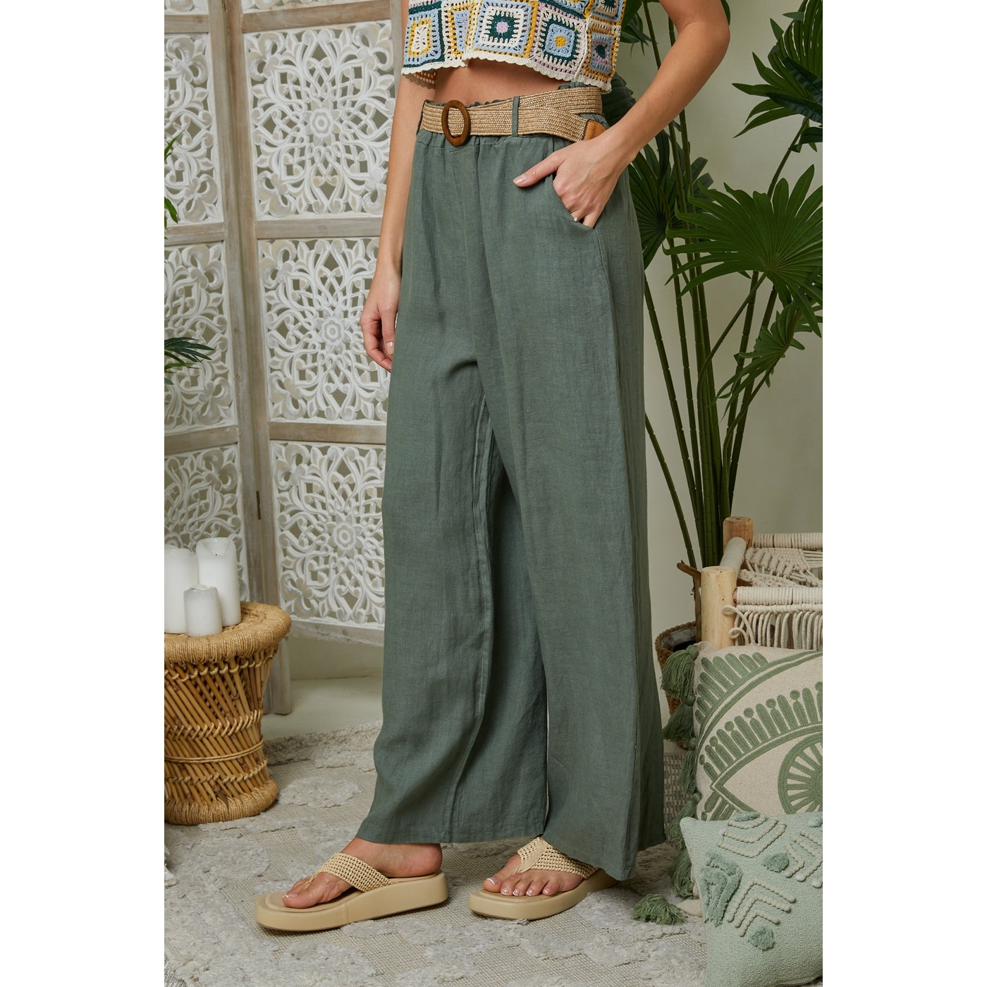 Trousers - Khaki - Women