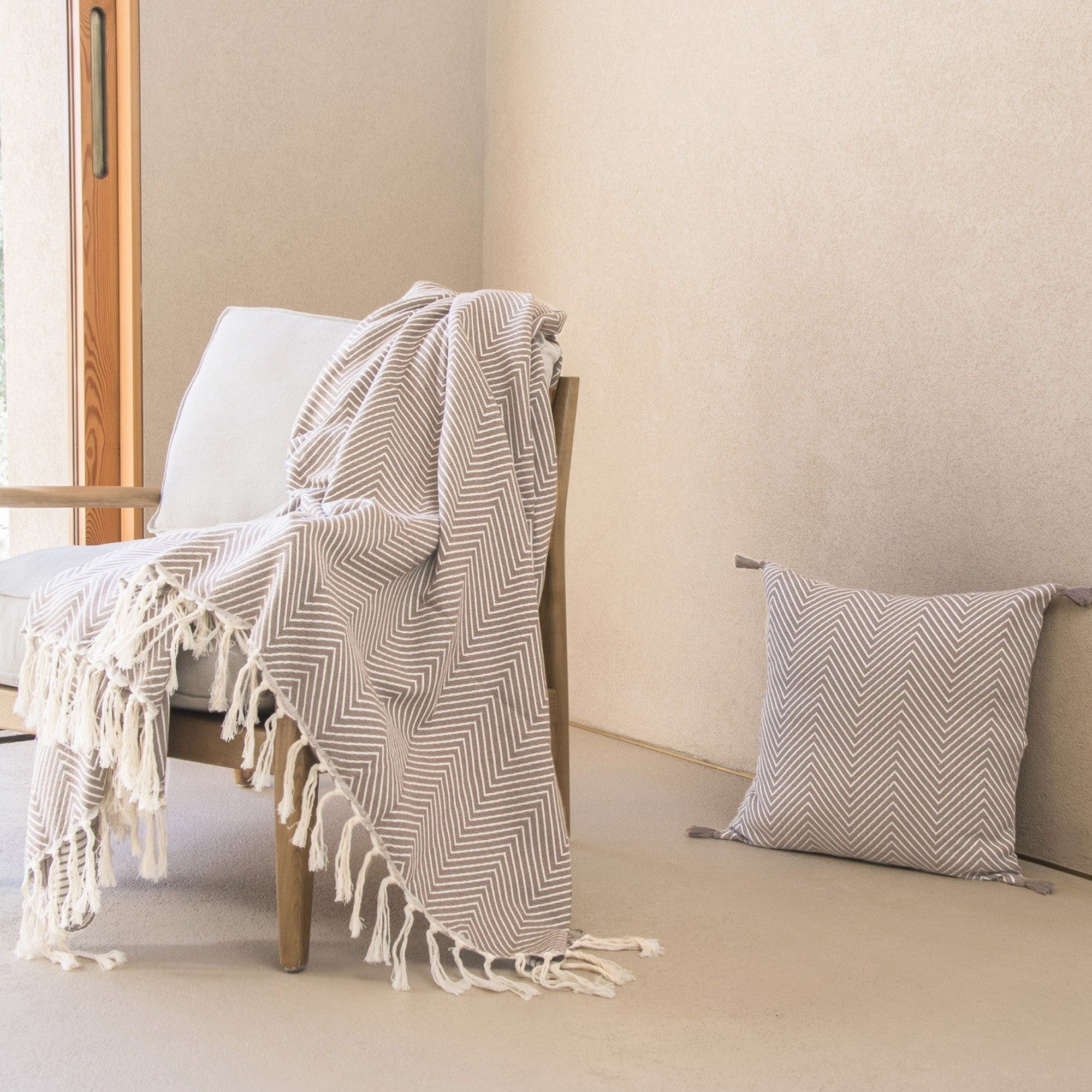 Amsterdam - Plaid - Coton - Taupe Clair