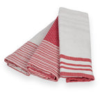 Juego de 3 paños de cocina de algodón 45X70 - Mahdia - Rojo
