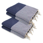 Lot De 2 Foutas Xxl Coton 200X200 Ericeira Bleu Jean