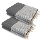 Lot De 2 Foutas Xxl Coton 200X200 Ericeira Gris Moyen