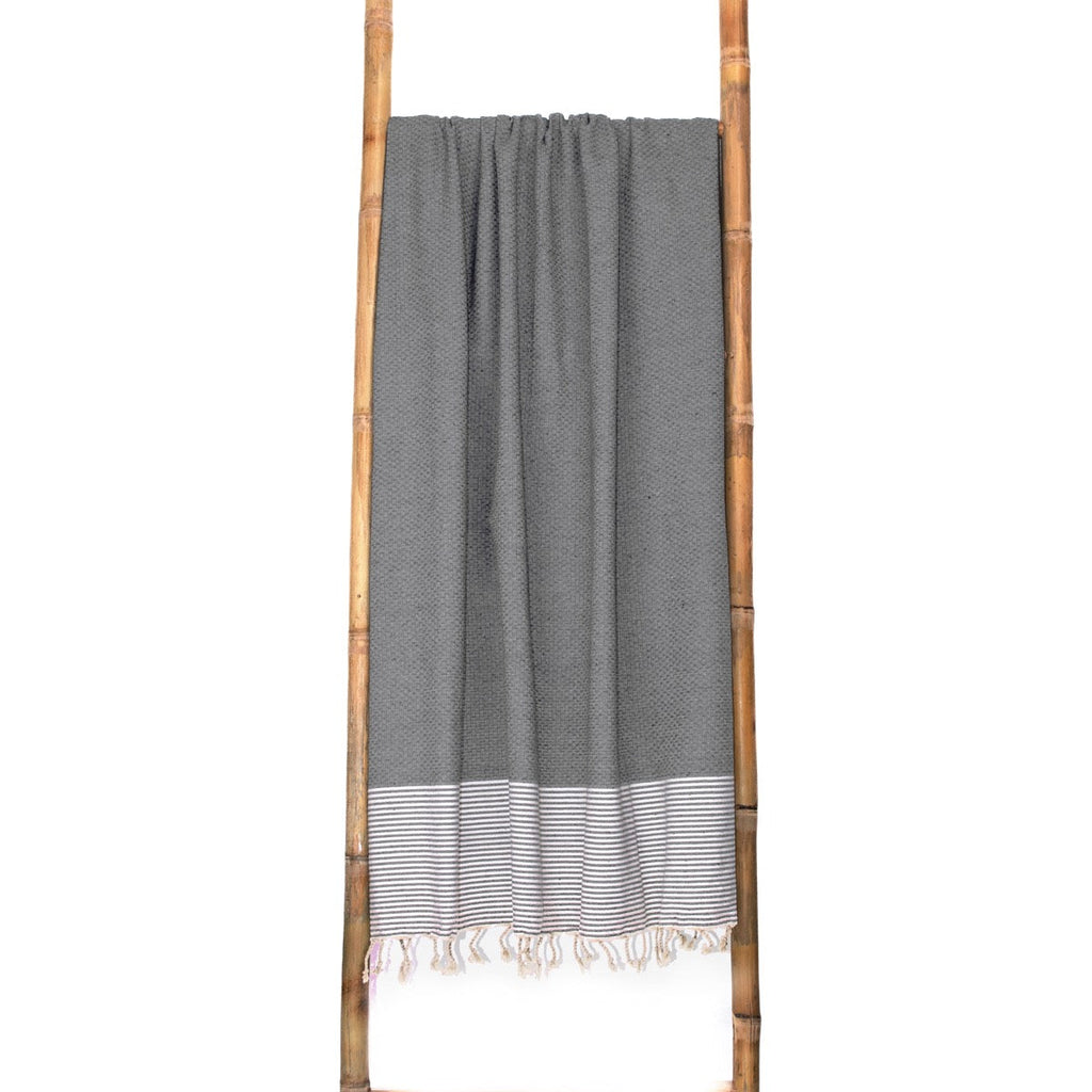 Lot De 2 Foutas Xxl Coton 200X200 Ericeira Gris Moyen