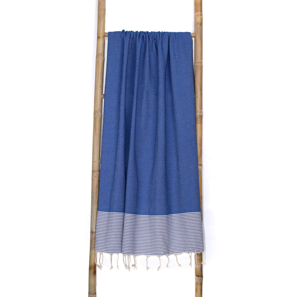 Lot De 2 Foutas Xxl Coton 200X200 Ericeira Bleu Grec