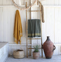 Faro - Fouta Éponge - Vert Kaki/Moutarde