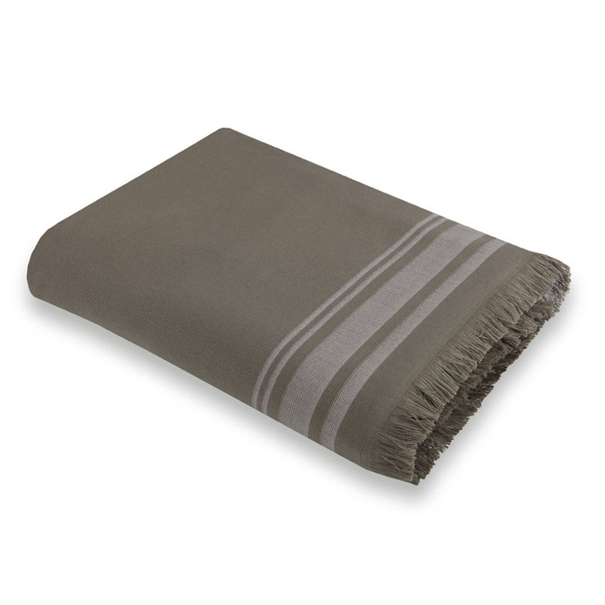 Fouta Éponge Coton Vert Lichen 100X180 Faro Vert Lichen / Grège