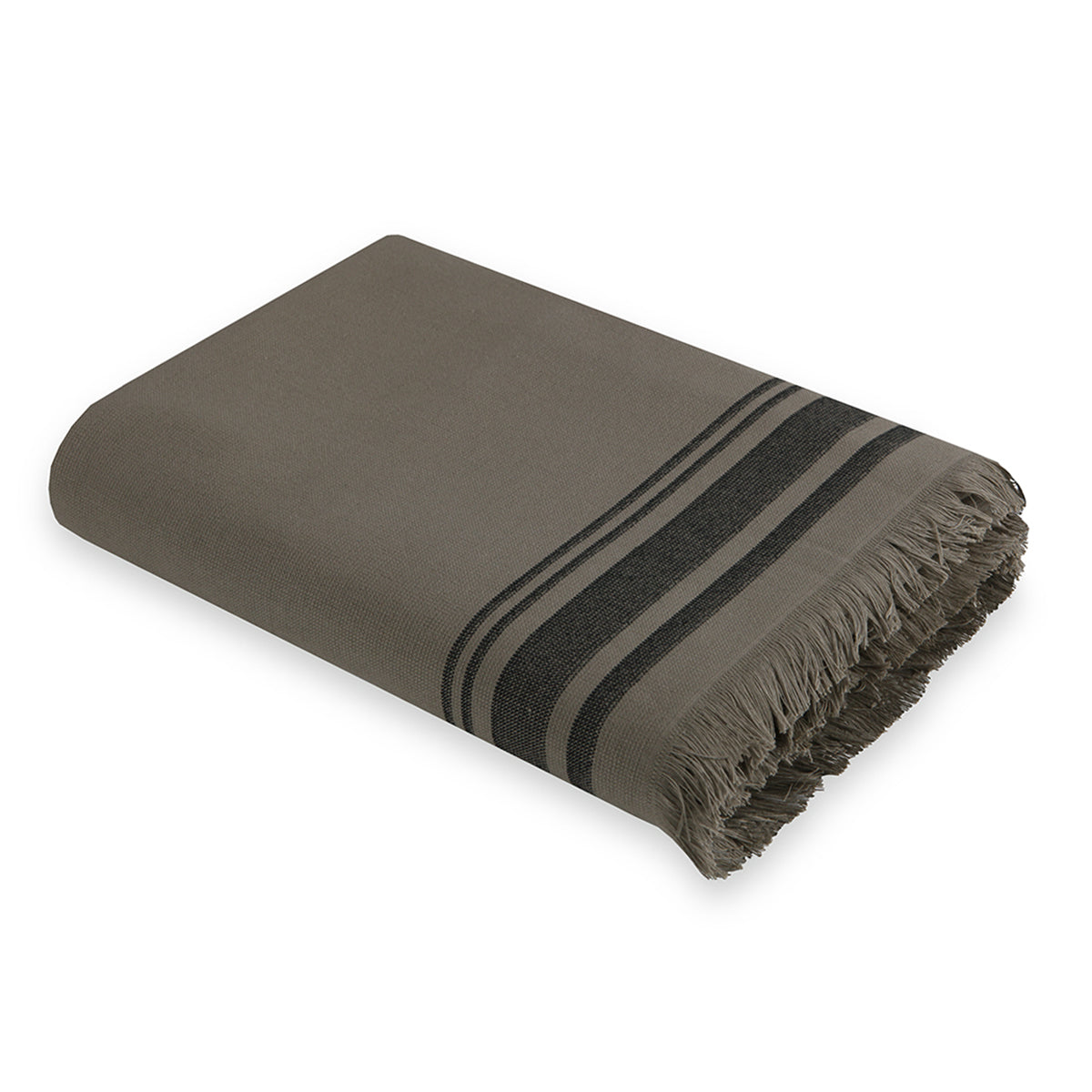 Faro - Fouta Éponge Xxl - Vert Lichen/Noir