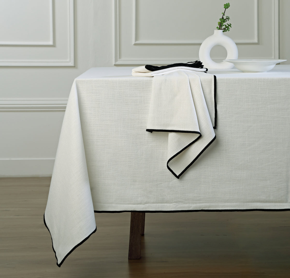 Ernest - Nappe - Lin Lavé - Blanc/Noir