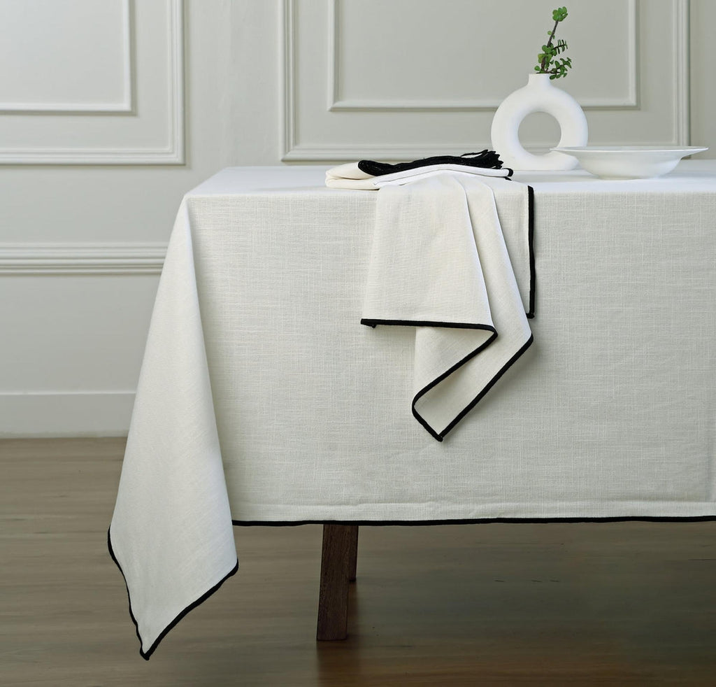 Ernest - Nappe - Lin Lavé - Blanc/Noir