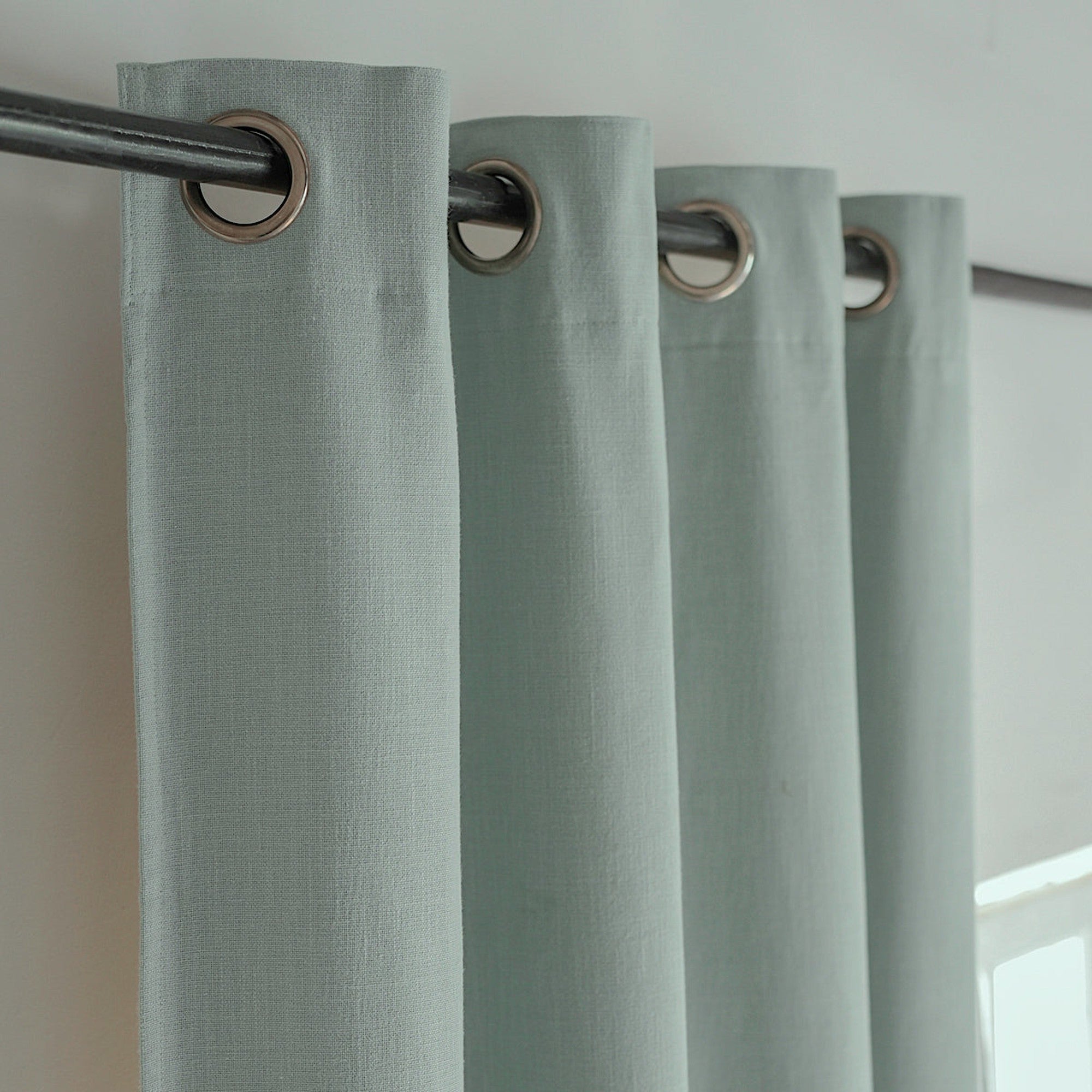 Louis - Rideau À Œillets - Toile De Coton - Vert Céladon