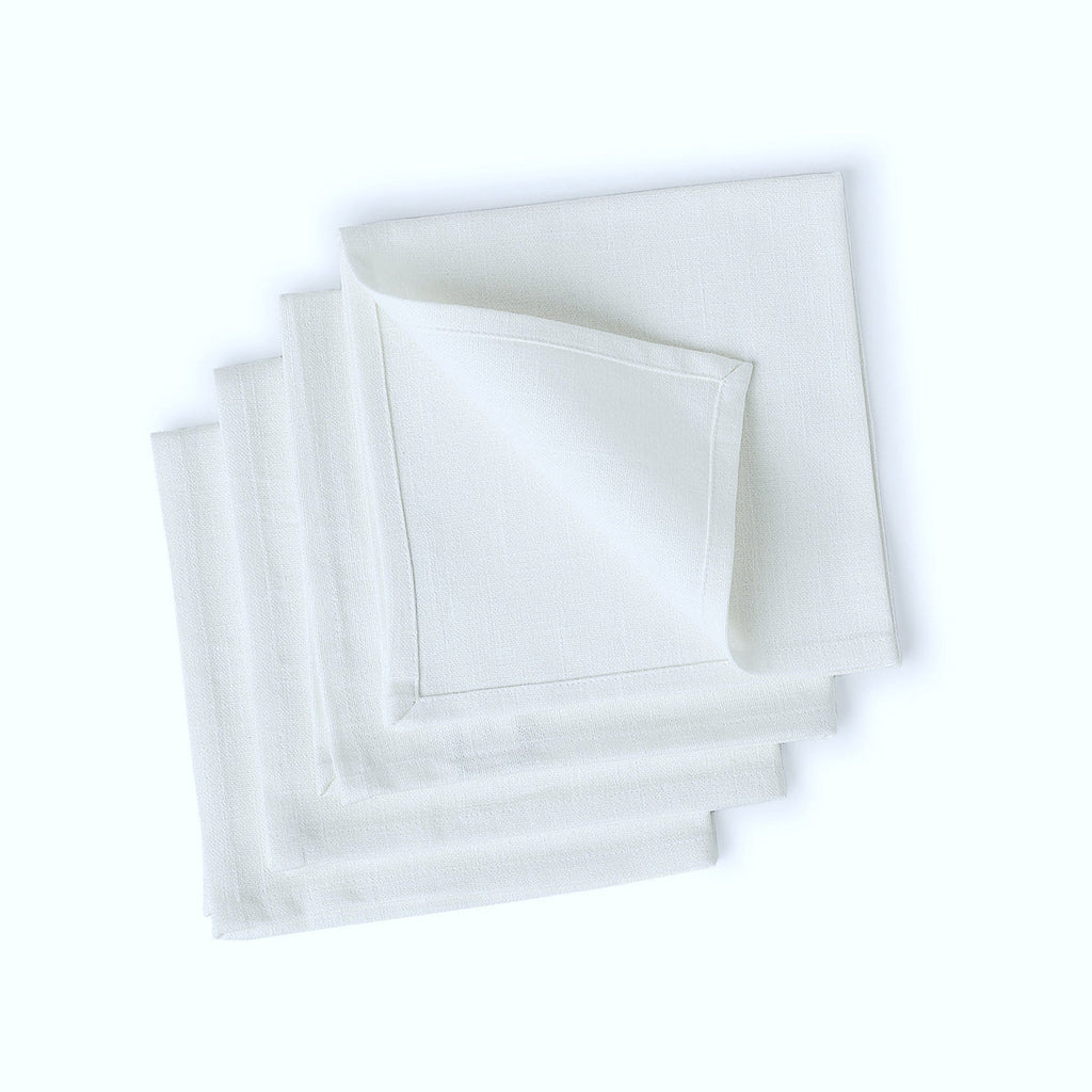 Louis - Lot De 4 Serviettes De Table - Blanc