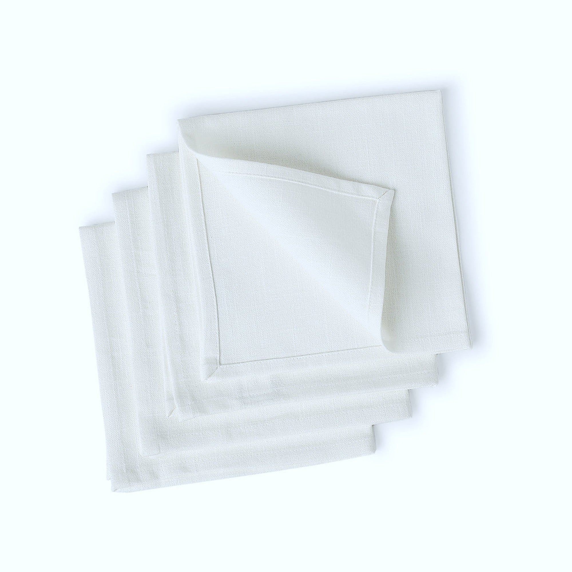 Louis - Lot De 4 Serviettes De Table - Blanc