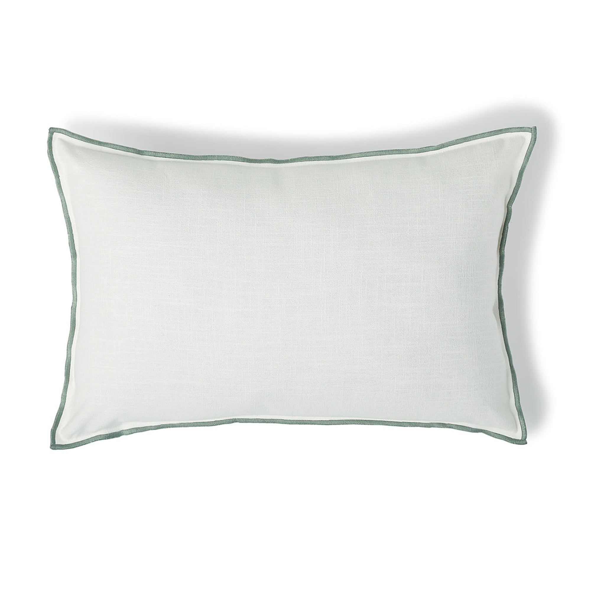 Jules - Housse De Coussin - Toile De Coton - Blanc/Céladon