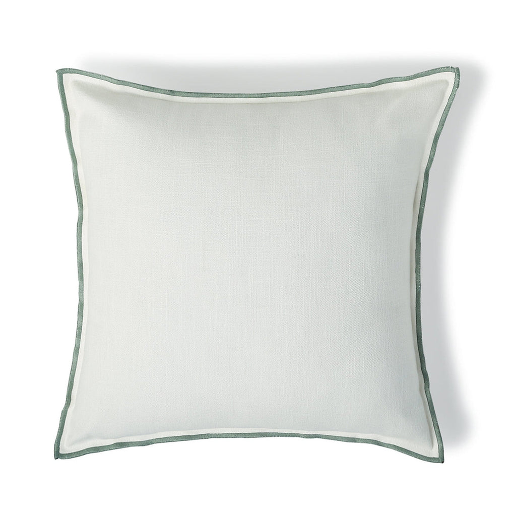 Jules - Housse De Coussin - Toile De Coton - Blanc/Céladon