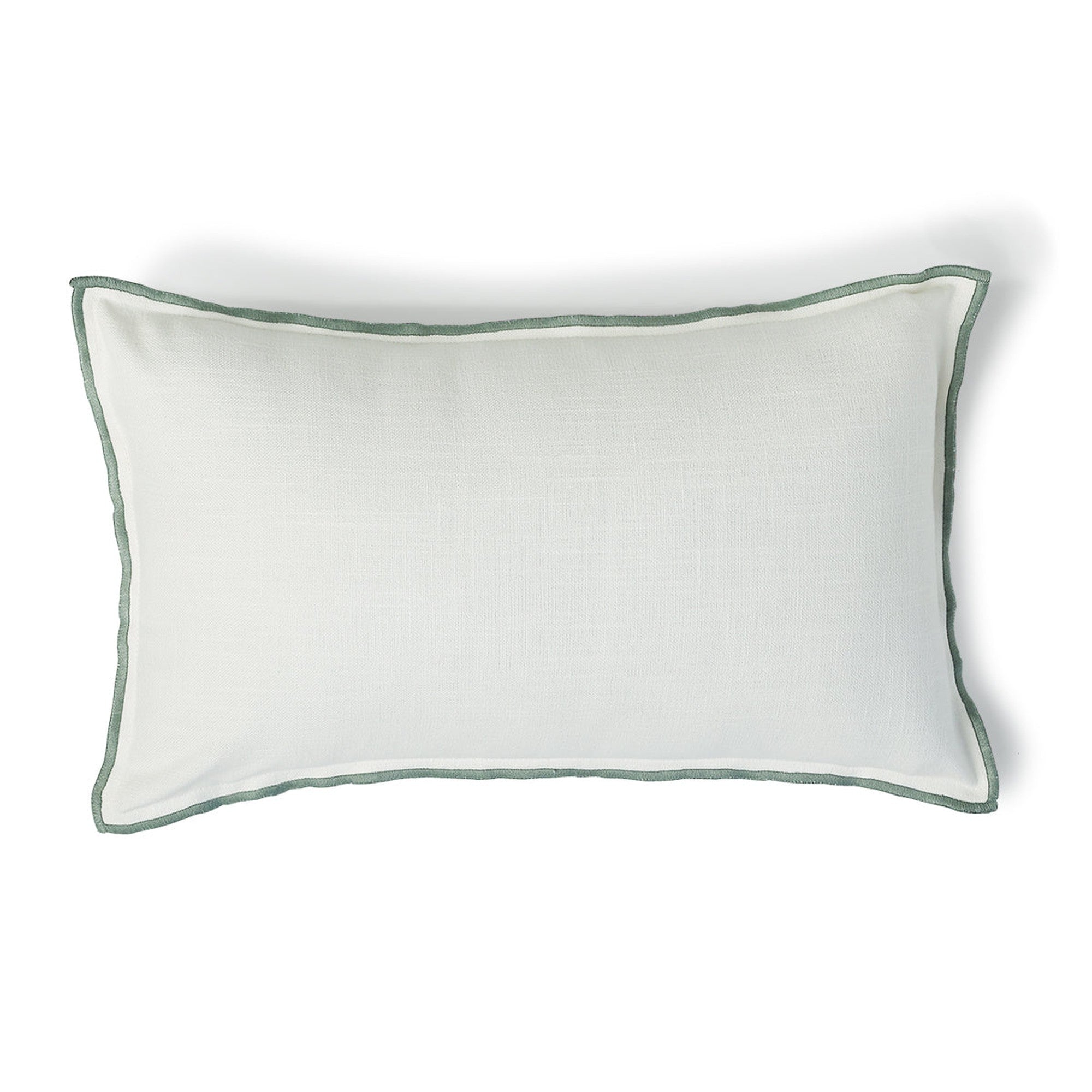 Jules - Housse De Coussin - Toile De Coton - Blanc/Céladon