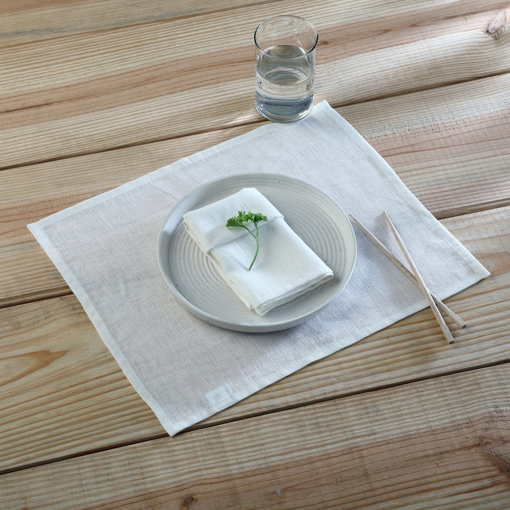 Paul - Lot De 4 Serviettes De Table - Blanc