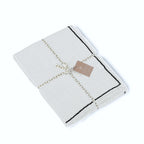 Washed Linen Tablecloth 140x140 - Gabriel - White / Black