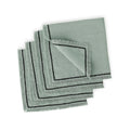 Gabriel - Lot De 4 Serviettes De Table - Vert Céladon/Noir