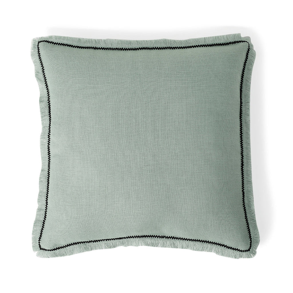 Gabriel - Coussin - Lin Lavé - Vert Céladon/Noir