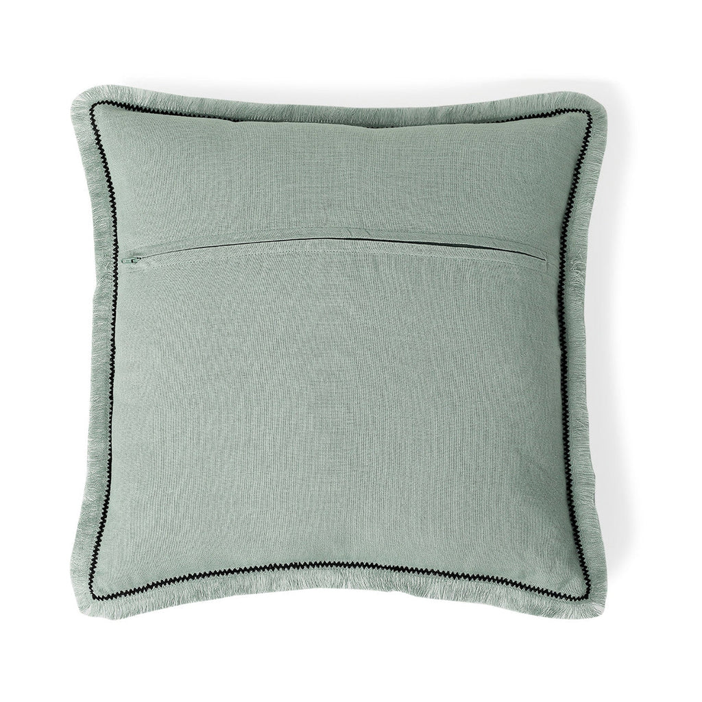 Gabriel - Coussin - Lin Lavé - Vert Céladon/Noir