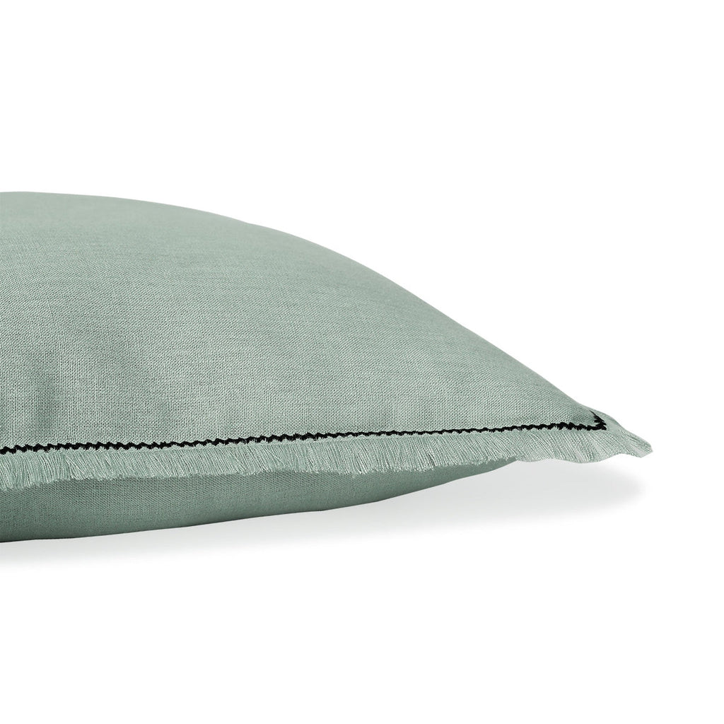 Gabriel - Coussin - Lin Lavé - Vert Céladon/Noir