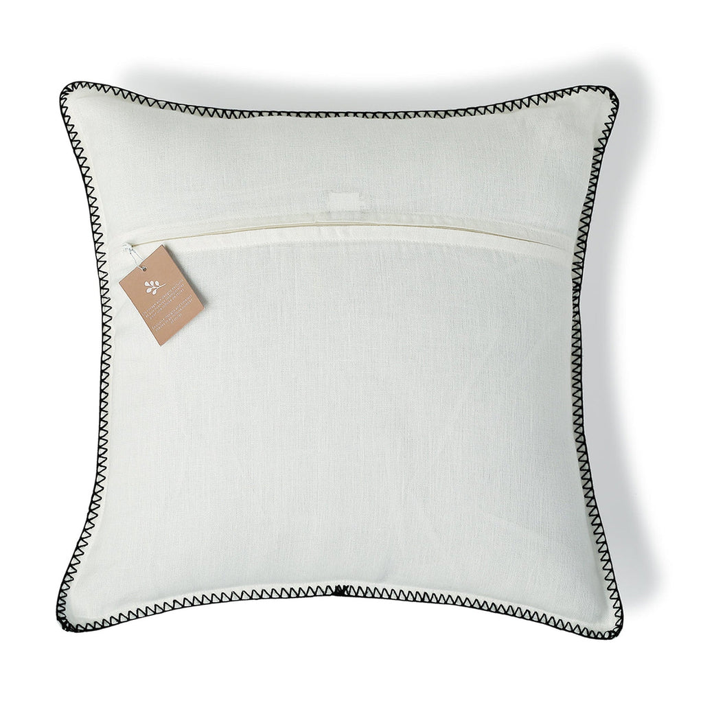 Maxime - Coussin - Lin Lavé - Blanc/Noir