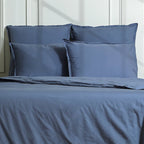 Nina - Pillowcase (x2) - Cotton Percale - Denim Blue
