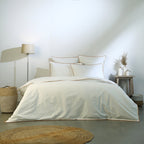 Zoé - Pillowcase (X2) - Cotton Percale - White/Caramel