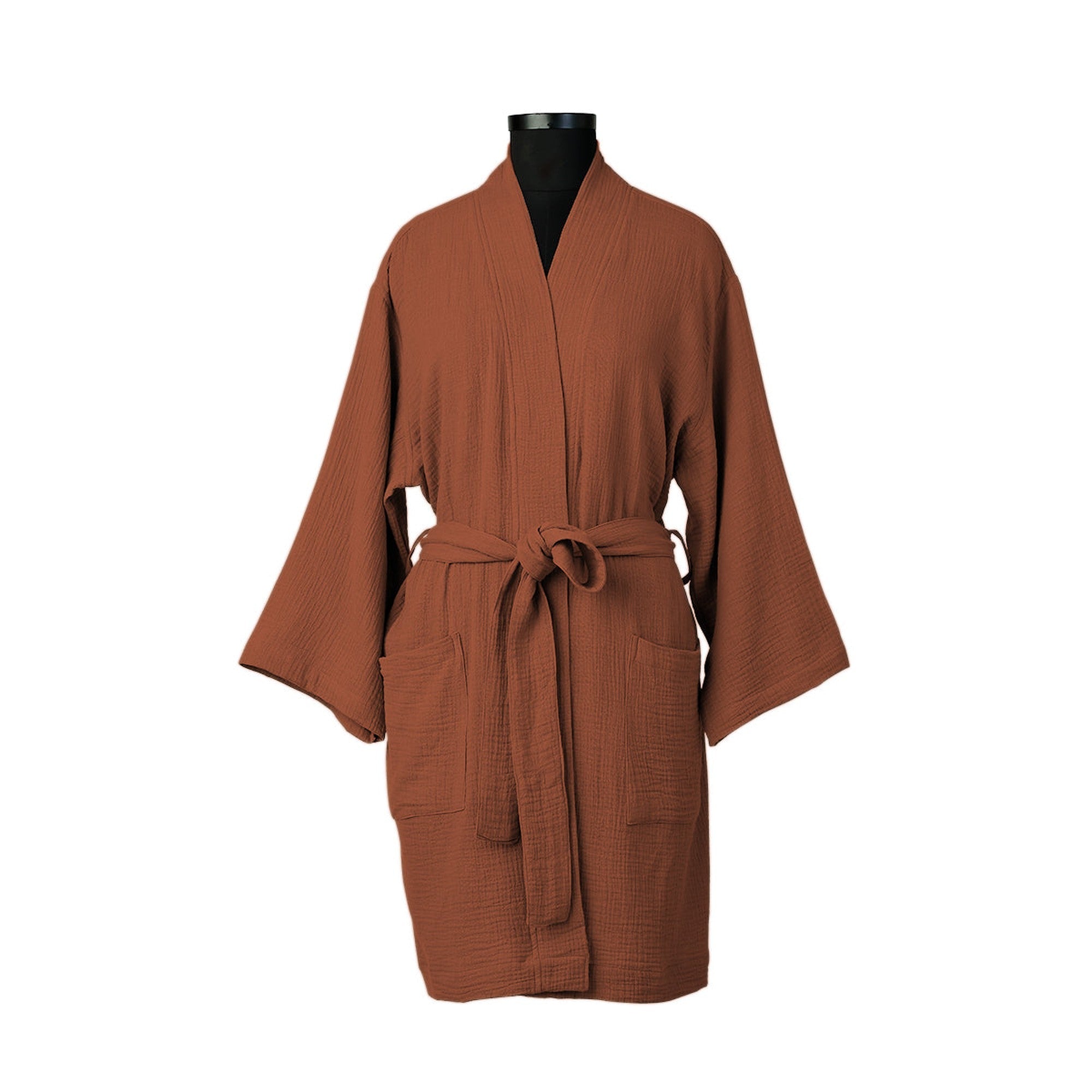 Albornoz Kimono - Gasa de Algodón - Rojo Toscana - Carla