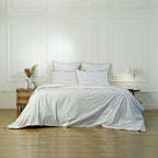 Zoé - Bed Linen Set + Pillowcases - Cotton Percale - White/Red