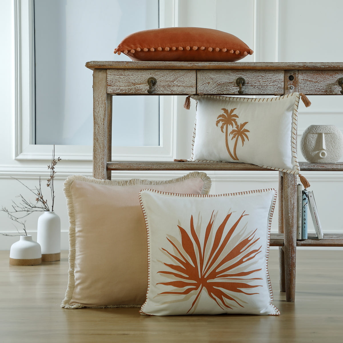 Riva - Funda de Cojín - Terciopelo de Algodón - Beige